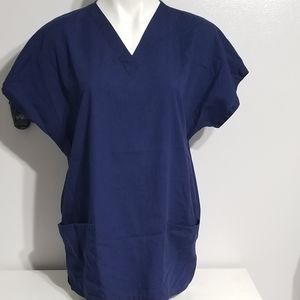 Navy Blue Scrub Top